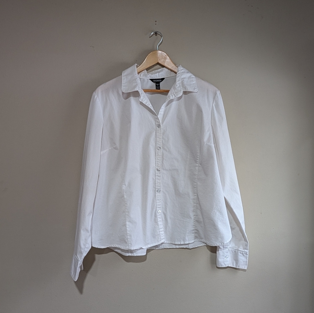 George white button blouse